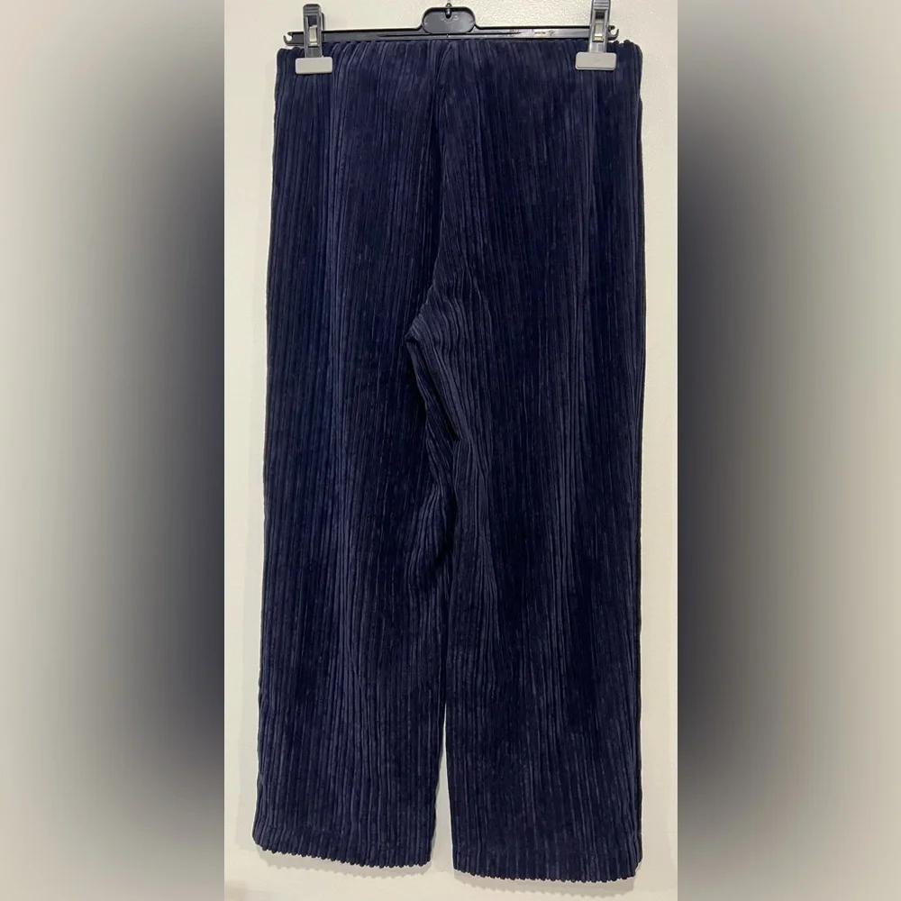 RIANI Midnight Blue Wideleg Corduroy Pant - +80% off! Size 10 US - Picture 3 of 4